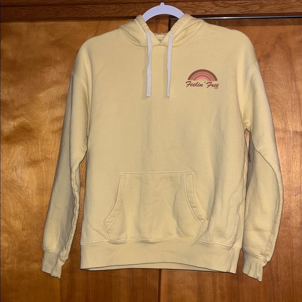 Yellow Billabong Hoodie with Rainbow Graphic Print